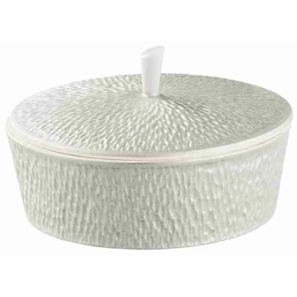Mineral Irise Pearl Grey Covered Sugar Bowl Round 4.13385 in.
