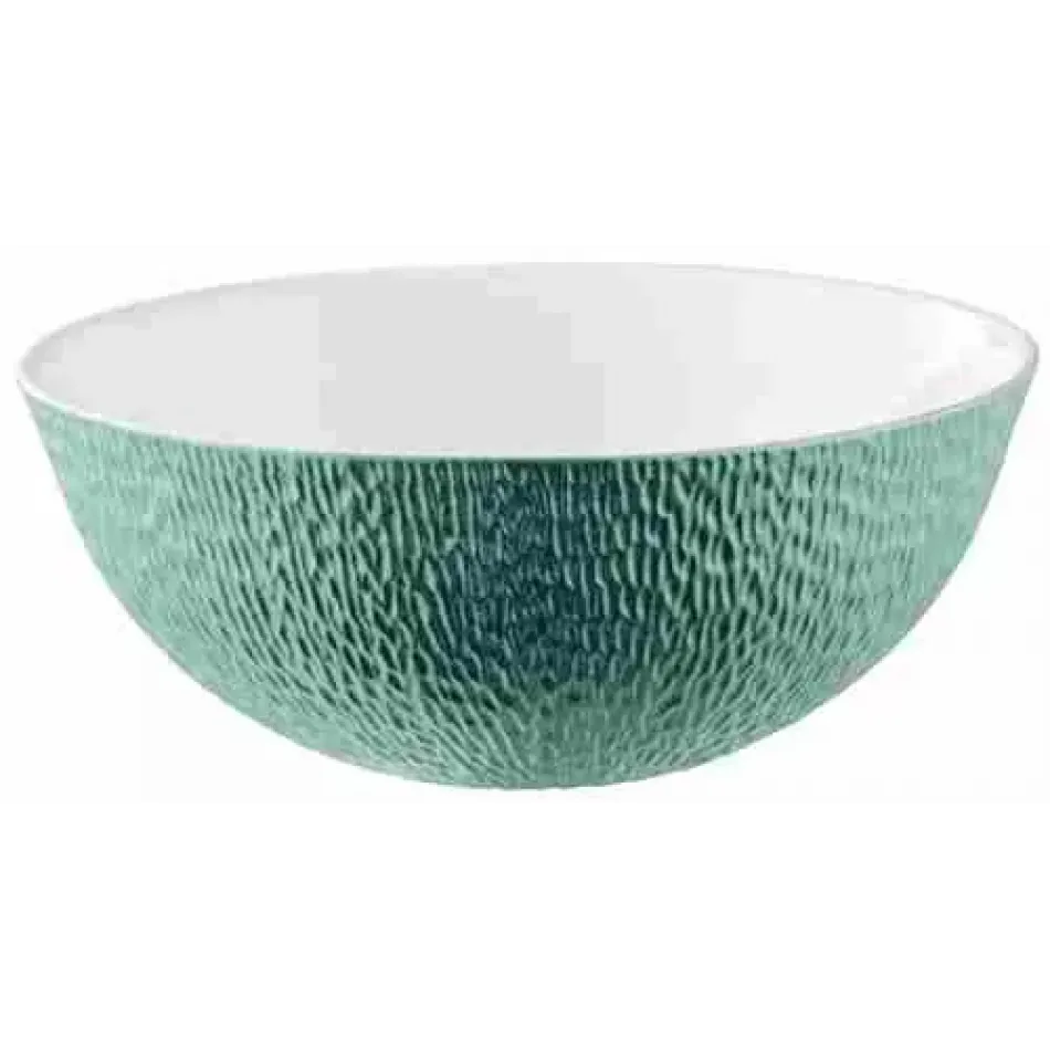 Mineral Irise Turquoise Salad Bowl Calabash Shaped Diam 9.0 in