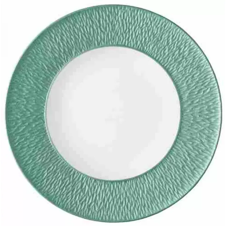 Mineral Irise Turquoise Deep plate with engraved rim 10.6
