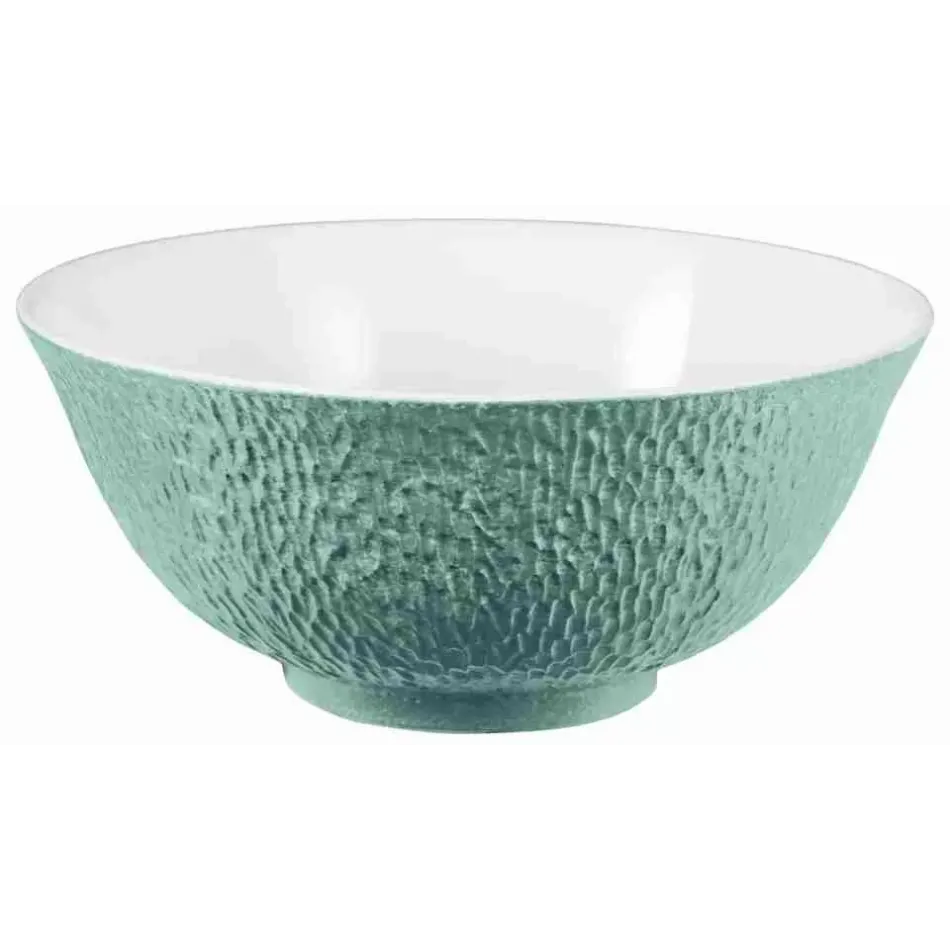 Mineral Irise Turquoise Chinese Soup Bowl Diam 4.7 in