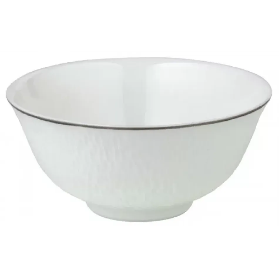 Mineral Filet Platinum Chinese Soup Bowl Small White inside Diam 4.09448 in