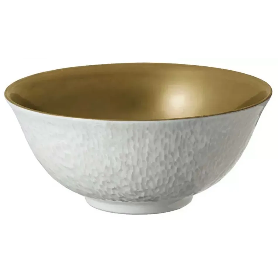 Mineral Filet Or/Gold Chinese Soup Bowl Full Gold inside Diam 4.7 in