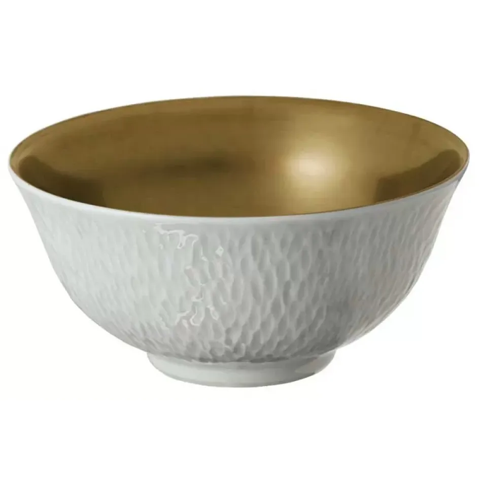 Mineral Filet Or/Gold Chinese Soup Bowl Small Full Gold inside Diam 4.09448 in