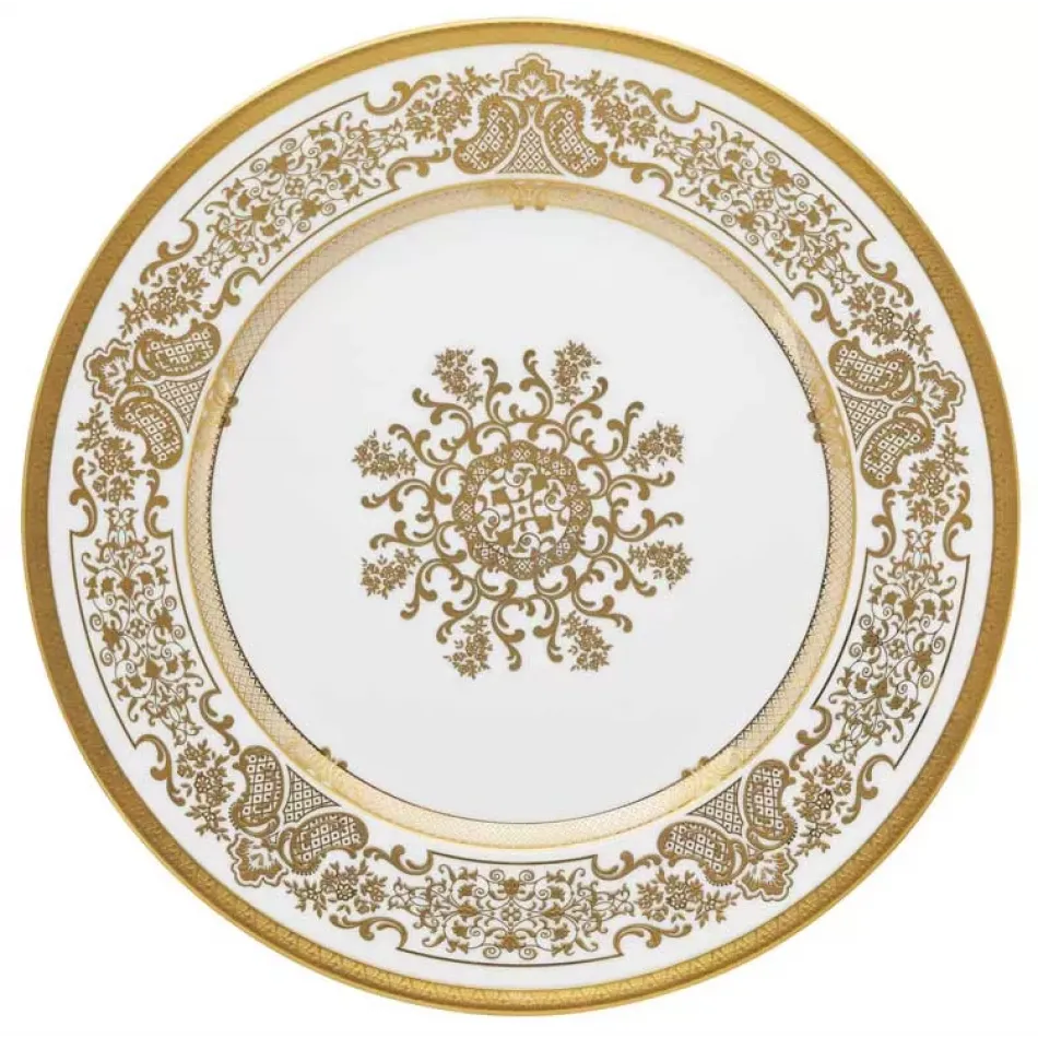 Marignan Gold White American Dinner Plate Round 10.6 in.