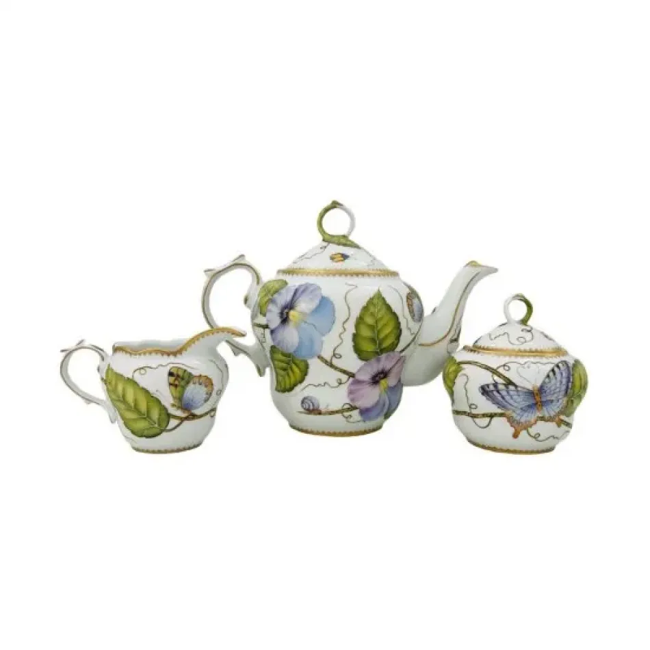 Tea Set Pansy Flower 5" H 32 Oz.