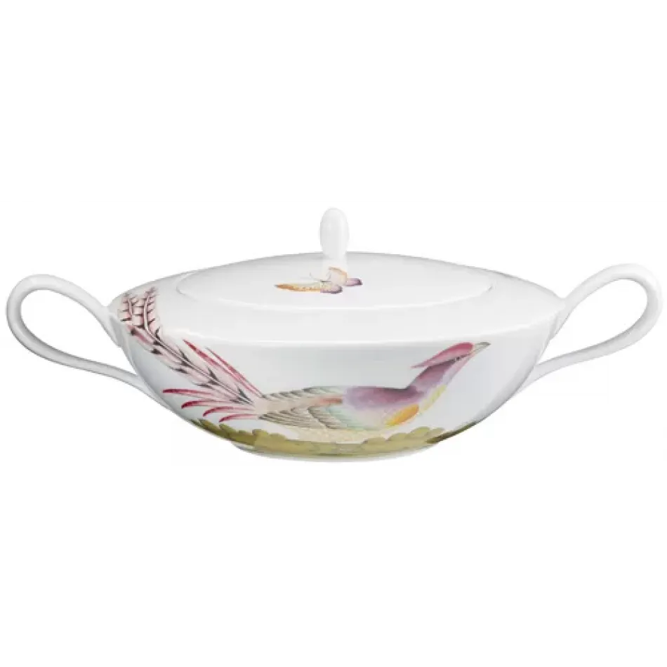 Paradis White Soup Tureen Diam 10.2 in