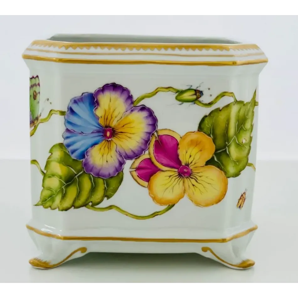 Square Cachepot (Vibrant Pansies) 7" H X 6.25" W