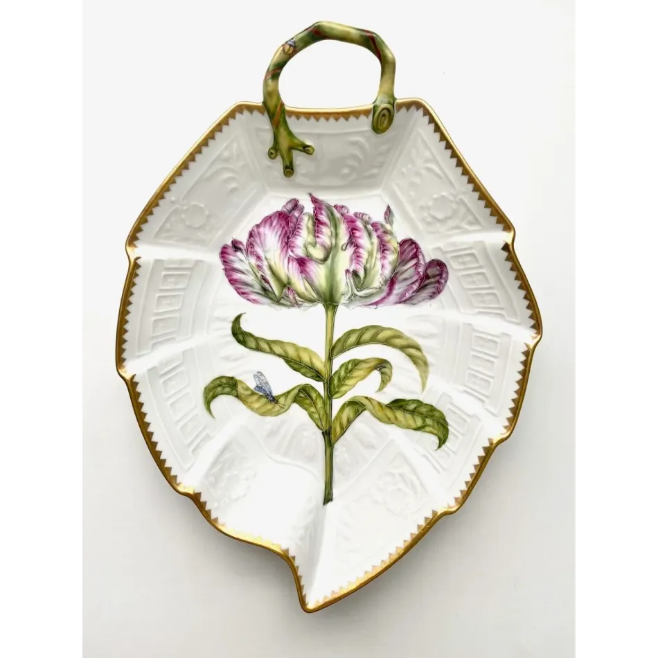 Leaf Plate (Full Bloom Pink Tulip) 9.5" L