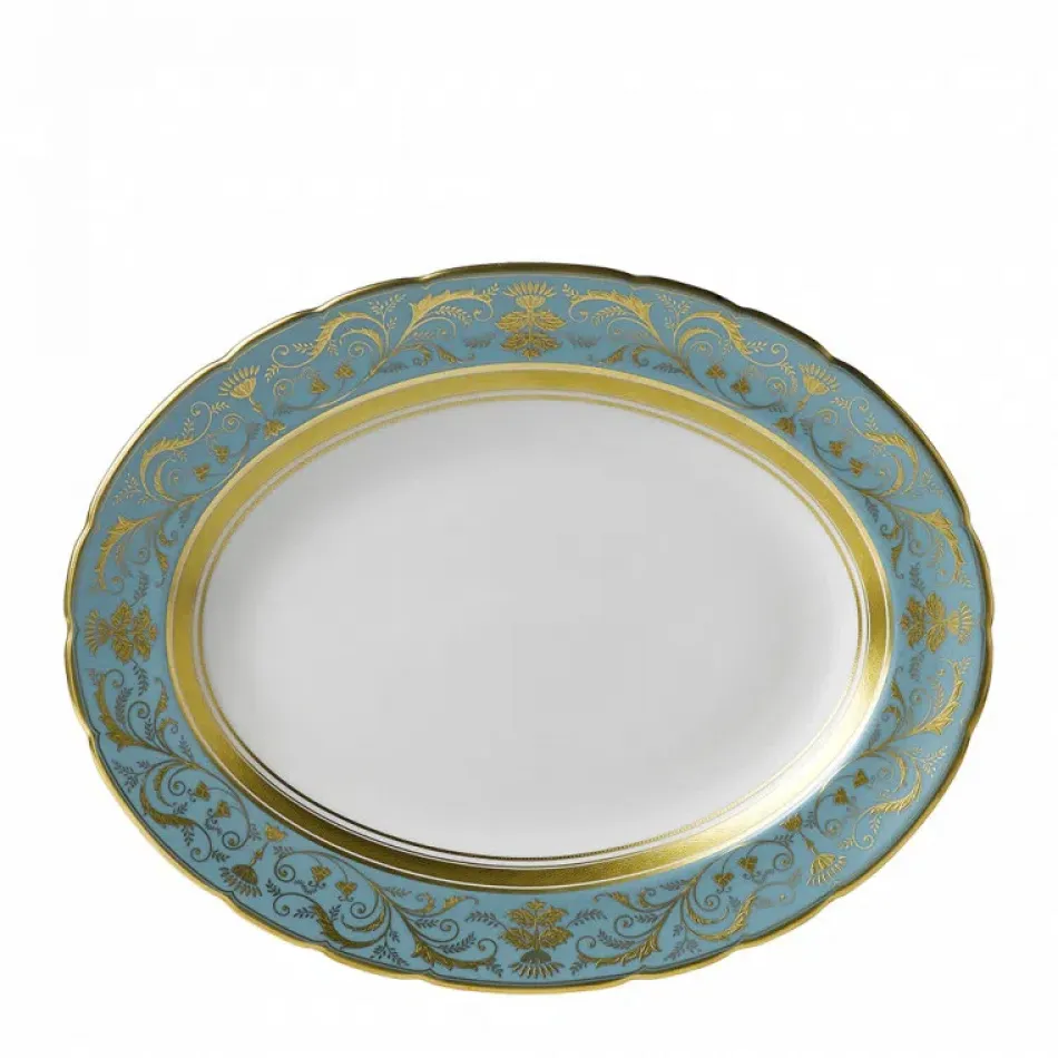 Regency Turquoise Oval Dish L/S (16.4in/41.75cm) (Special Order)