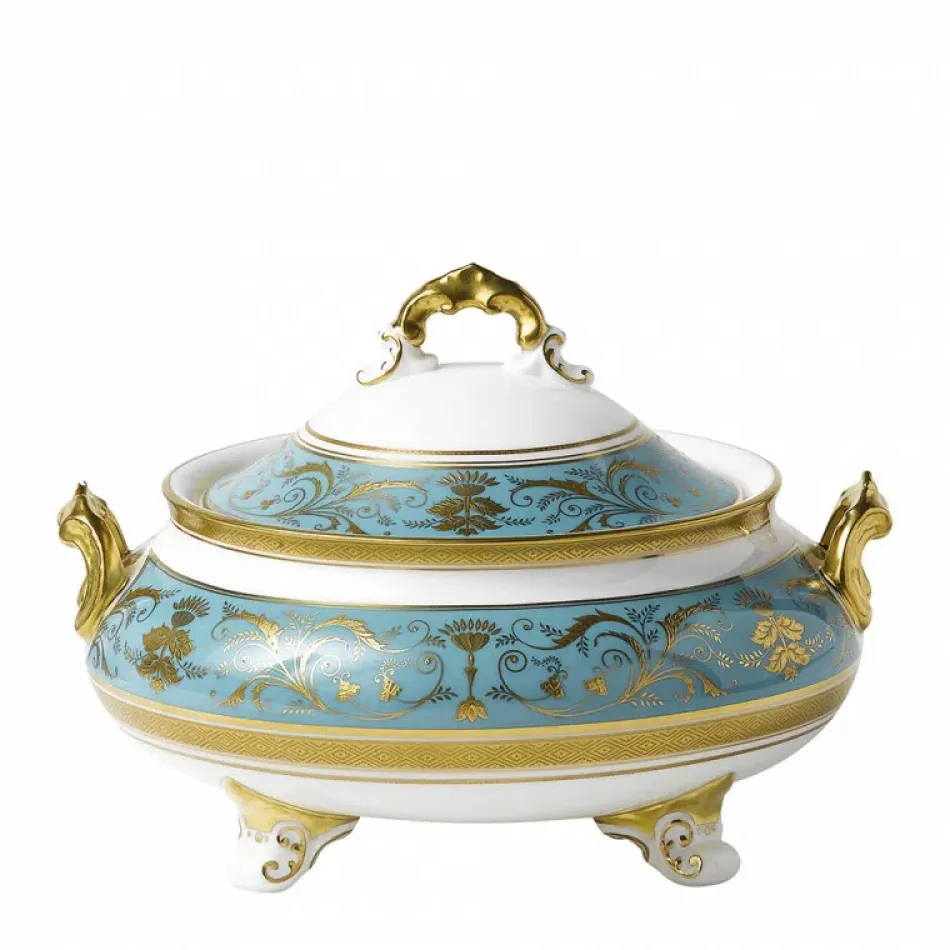 Regency Turquoise Covered Vegetable Dish (Special Order)