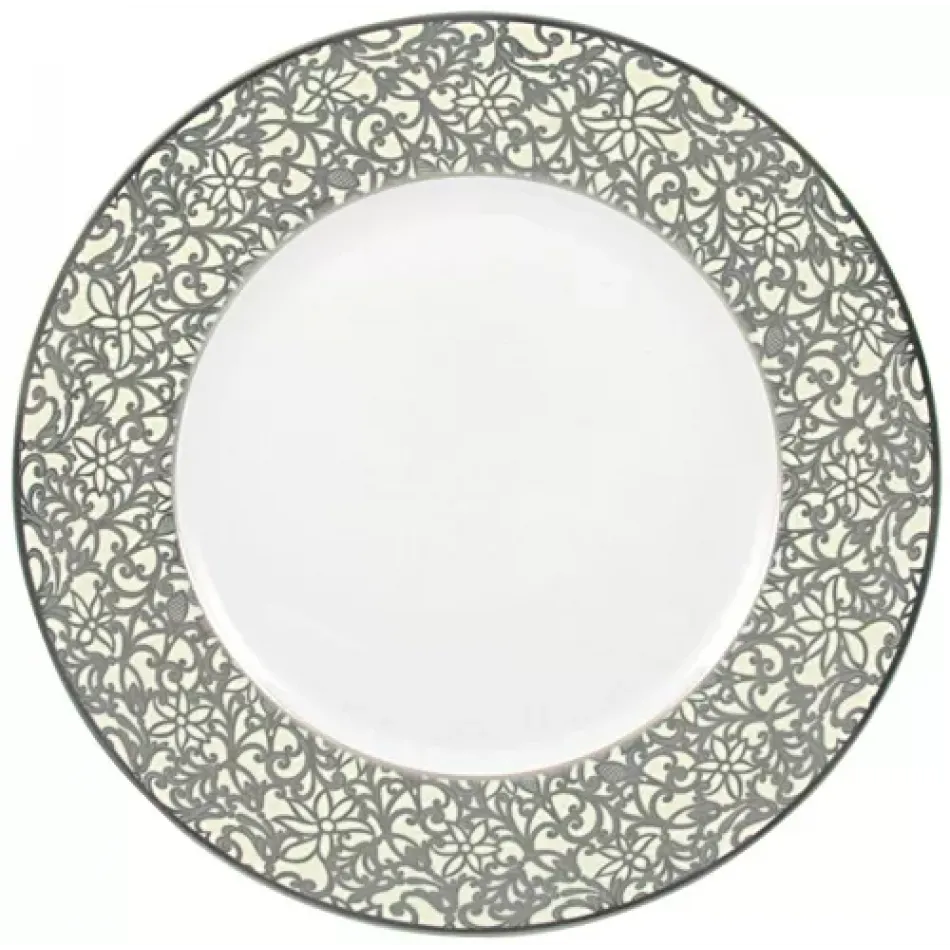 Salamanque Platinum Ivory Dessert Plate Diam 8.7 in