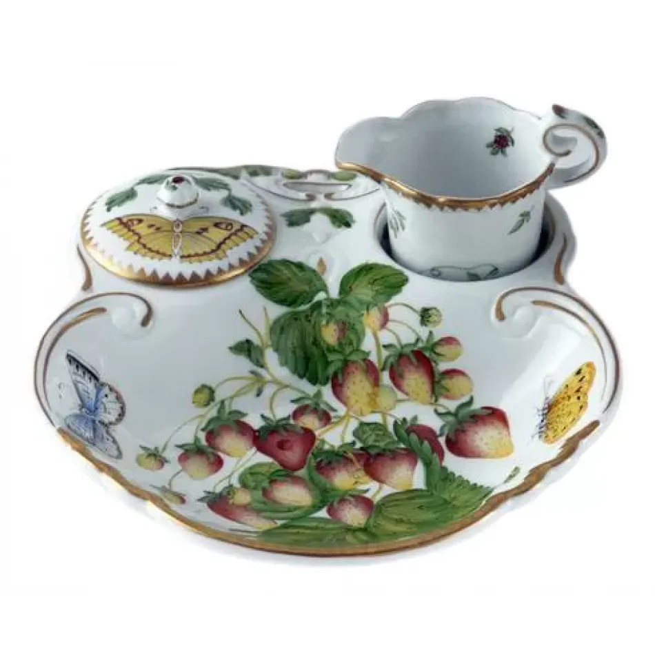 Three Piece Strawberry Dish 7.5 in Long