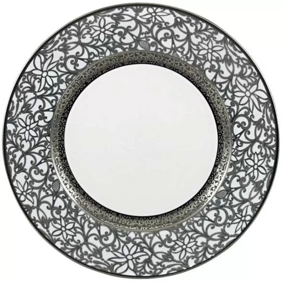 Tolede Platinum White Dessert Plate Round 8.7 in.