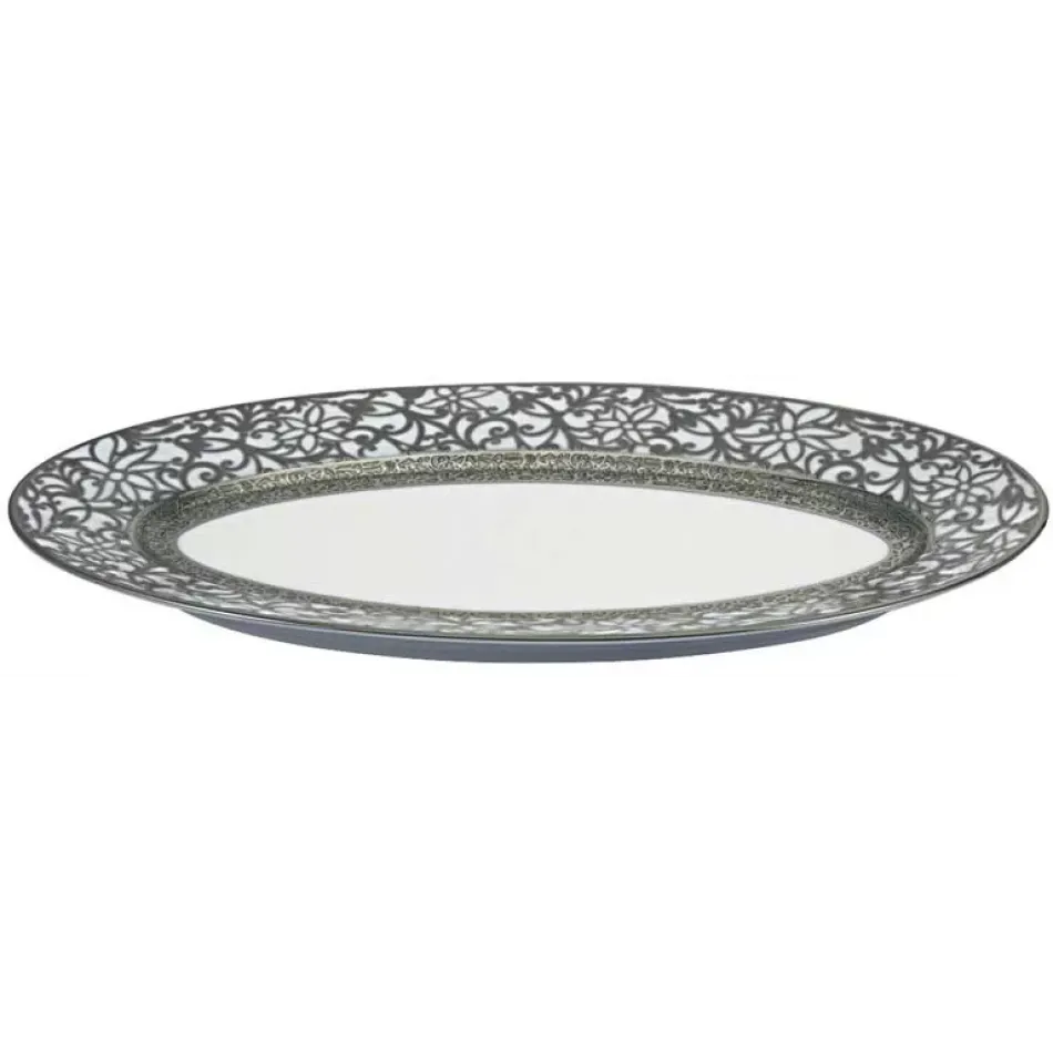 Tolede Platinum White Pickle/Side Dish 25.3 in. x 15.2 in.