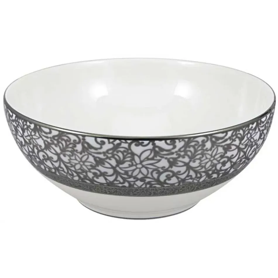 Tolède Platinum White Salad Bowl Diam 9.8 in