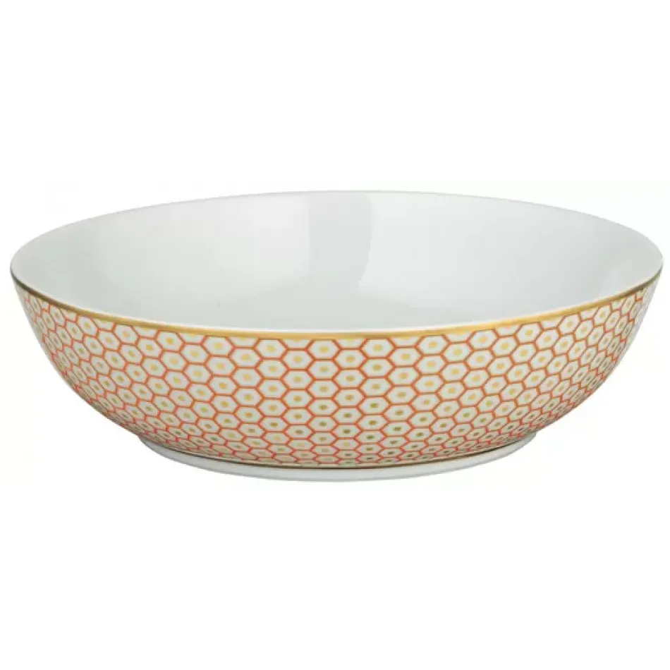 Tresor Orange Breakfast Coupe Plate Deep motive n°3 Round 6.7 in.