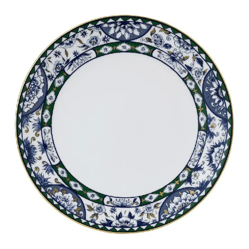 Victoria's Garden Blue & Green Coupe Plate (27 cm/10.5 in)