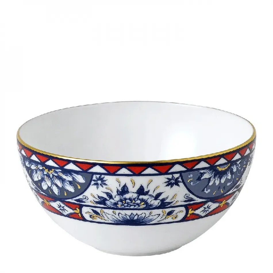 Victoria's Garden Blue & Red Deep Bowl (14.5 cm/5.5 in & 57 cl/20oz)