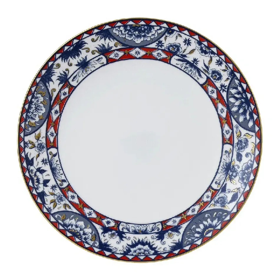 Victoria's Garden Blue & Red Coupe Plate (27 cm/10.5 in)