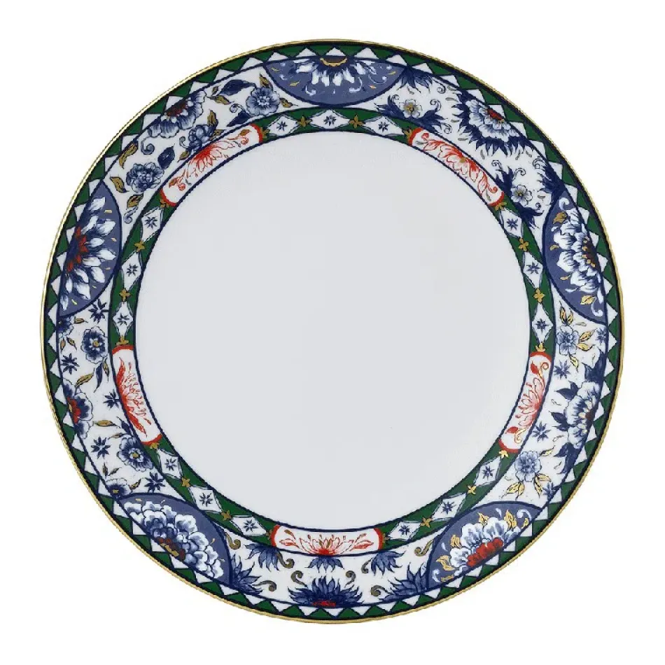 Victoria's Garden Blue, Green & Red Coupe Plate (27 cm/10.5 in)