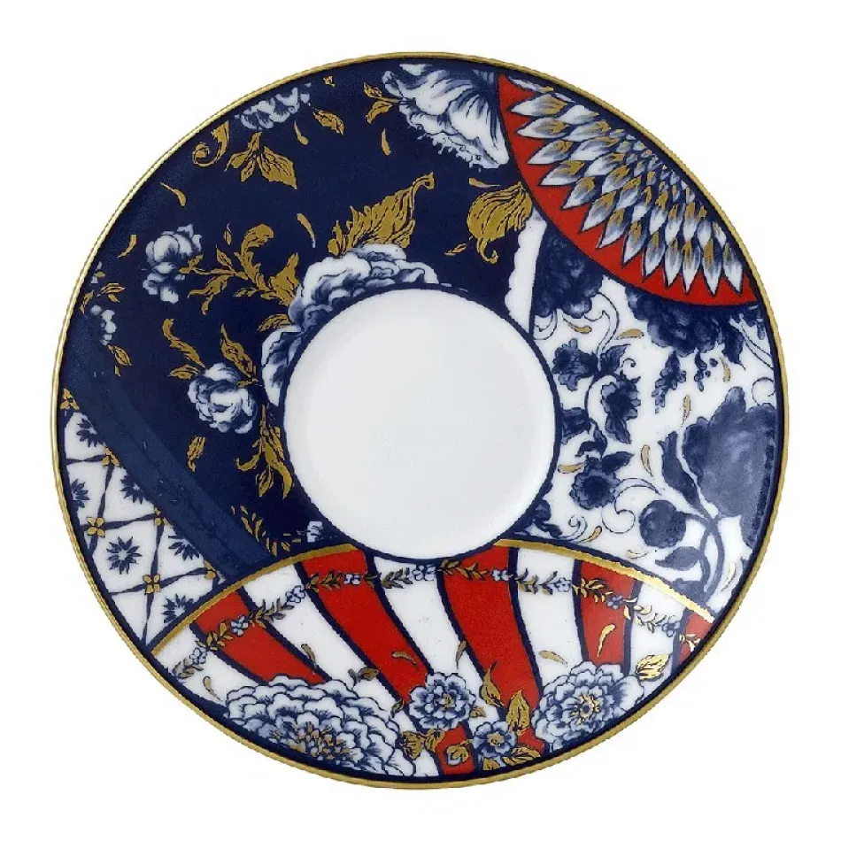 Victoria's Garden Blue & Red Tea Saucer (15 cm/6 in)