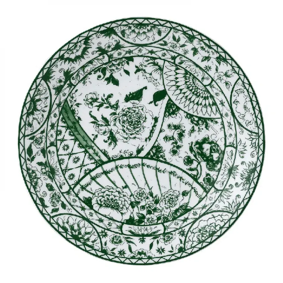 Victoria's Garden Green Coupe Plate (27 cm/10.5 in)