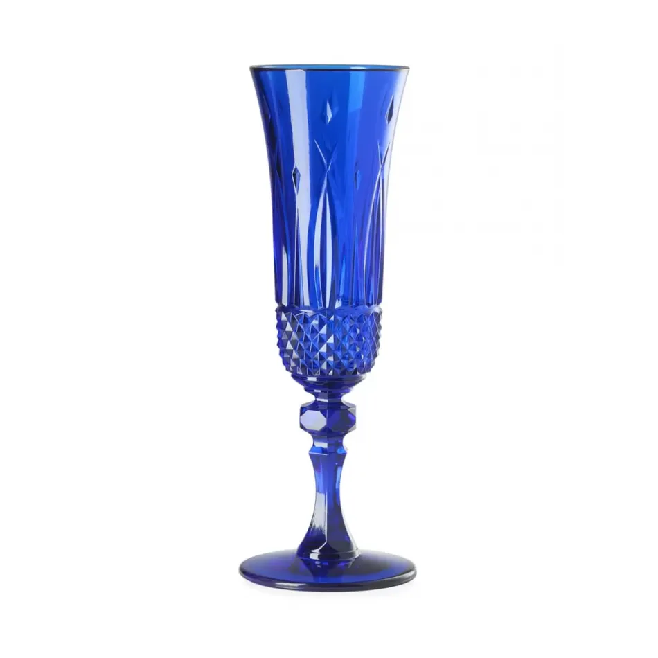 Italia Flute Blue H 8.5" x Diam 3", 5 oz