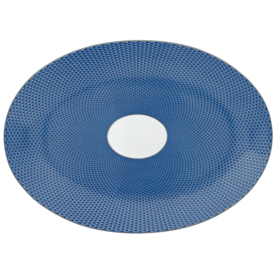 Tresor Blue Oval Dish/Platter Medium motive n°1 36 in. x 26 in.