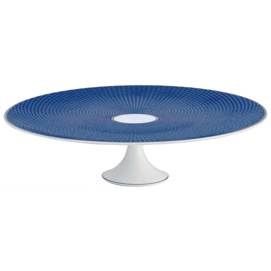 Tresor Blue Petit Four Stand Large Motif N°1 Diam 10.6 in