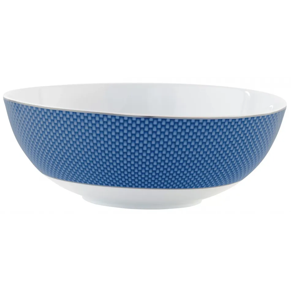 Tresor Blue Salad Bowl Large Motif N°2 Diam 10.4 in