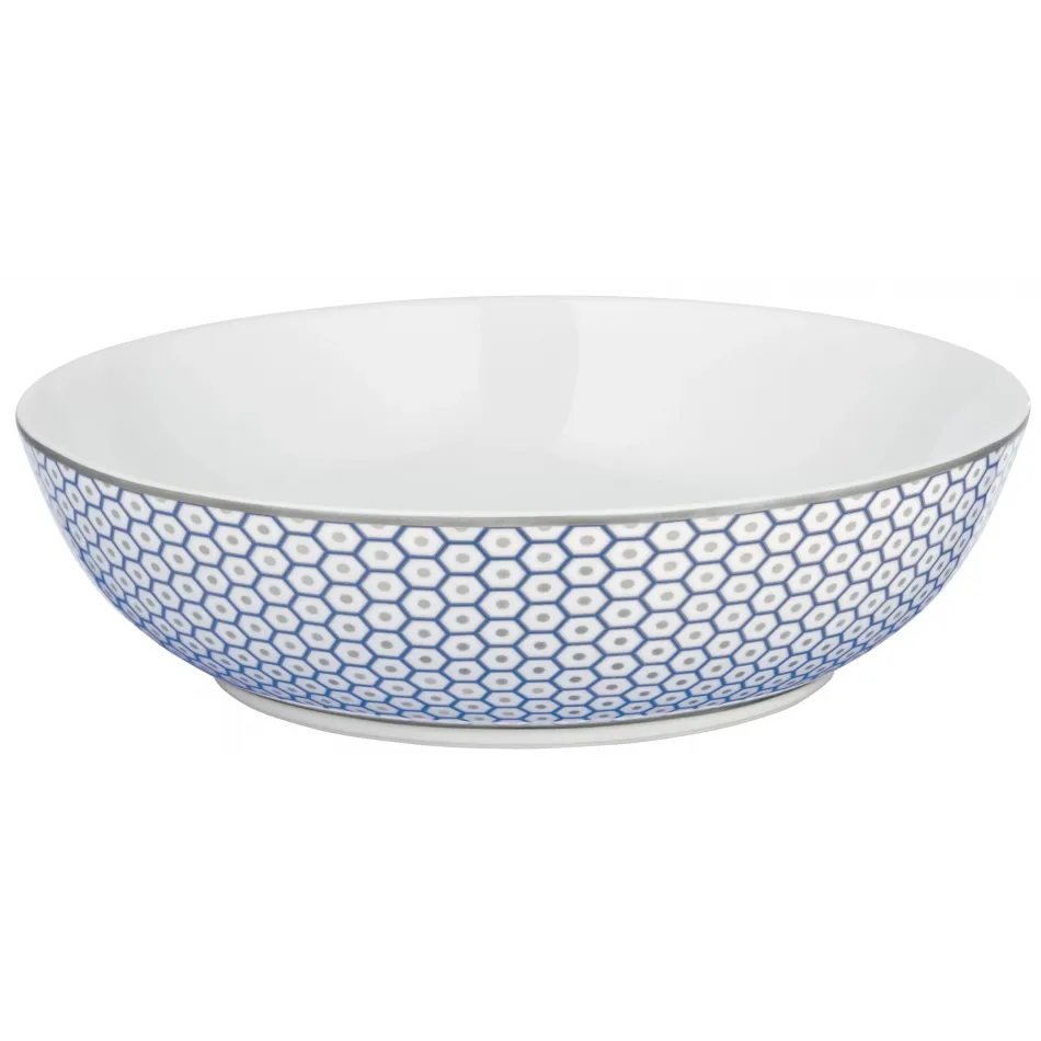 Tresor Blue Breakfast Coupe Plate Deep Motif N°3 Diam 6.7 in