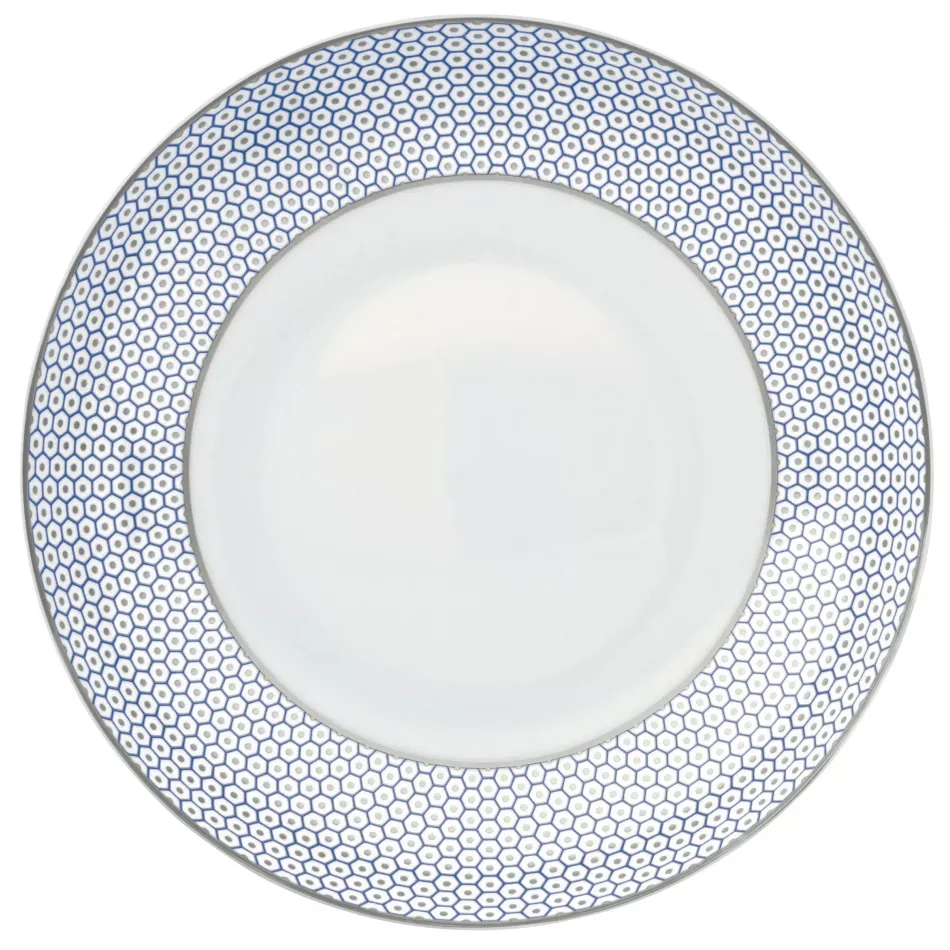 Tresor Blue Rim Soup Plate Motif N°3 Diam 8.7 in