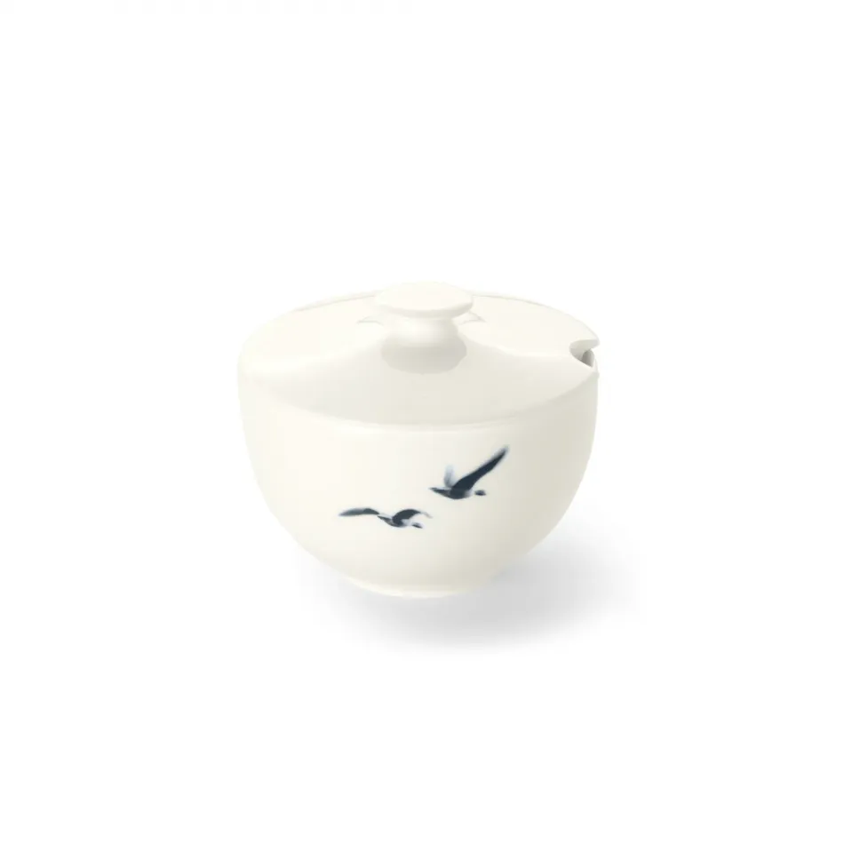 Blue Birds Sugar Bowl With Lid Round 0.25 L