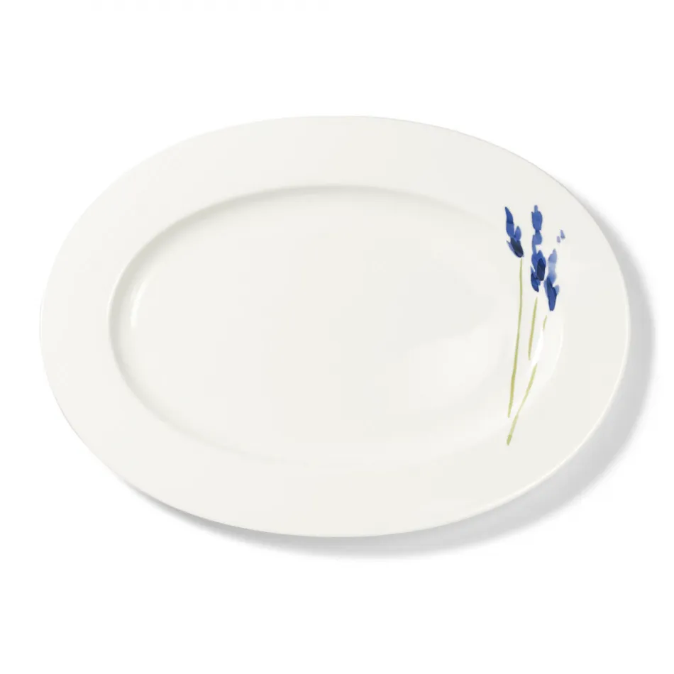 Impression Oval Platter 39 Cm Blue