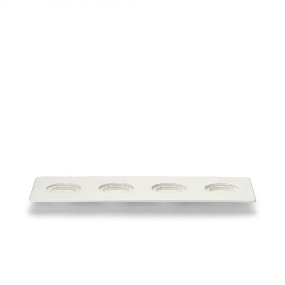 Konisch-Zylindrisch Tray 13X34 Cm 4 Deepenings White