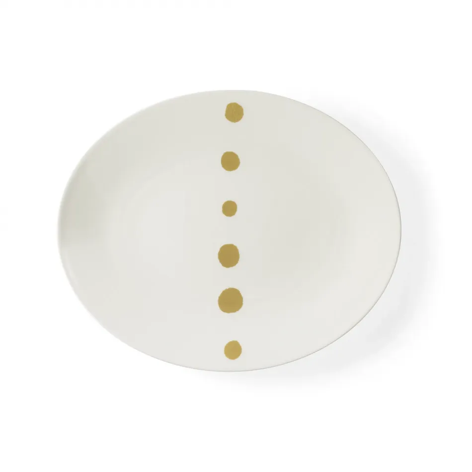 Golden Pearls Oval Platter / Fish Plate 32 Cm