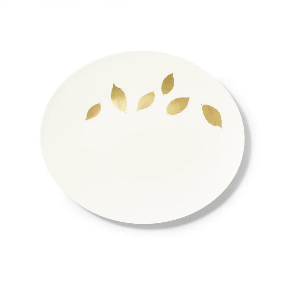 Gold Leaf Oval Platter 32 Cm / Fish Plate