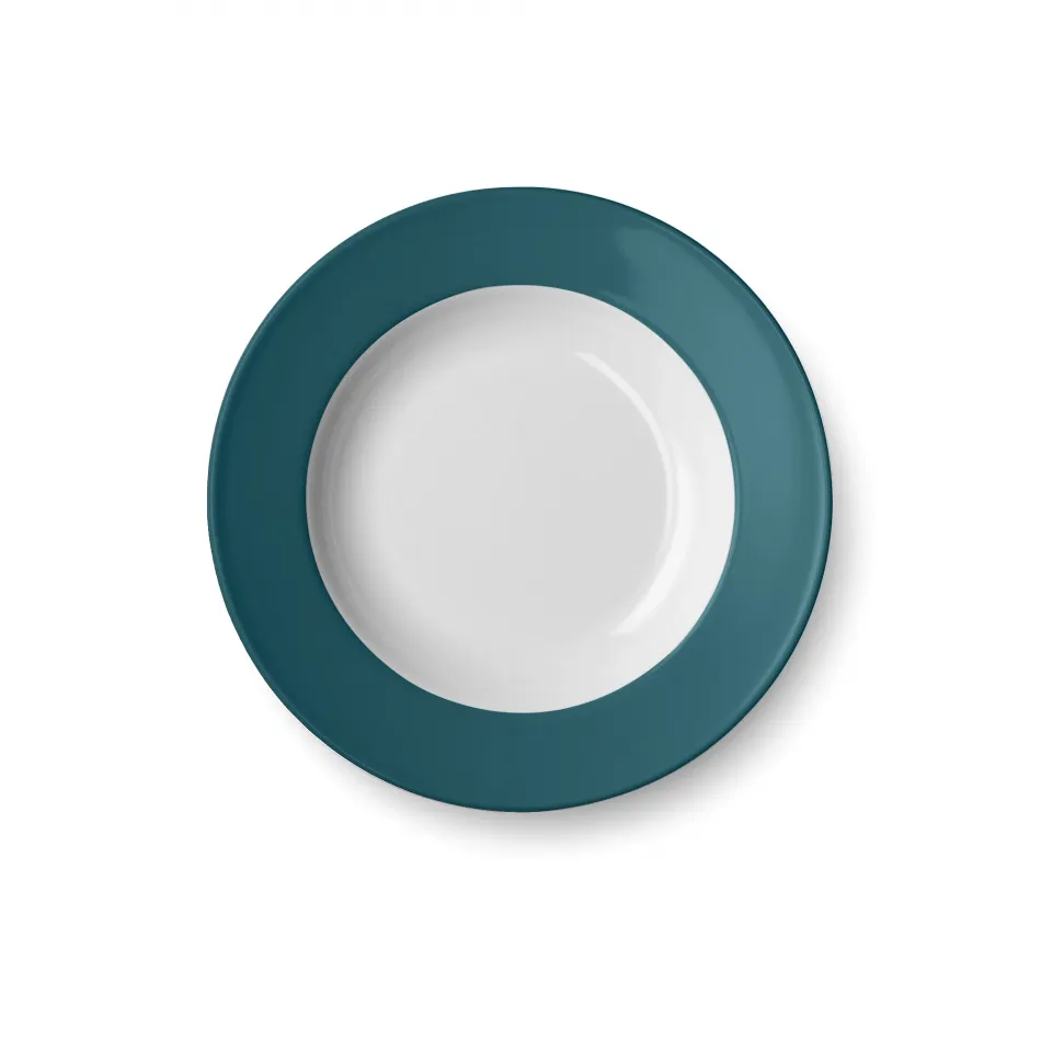 Solid Color Soup Plate 23 Cm Rim Petrol
