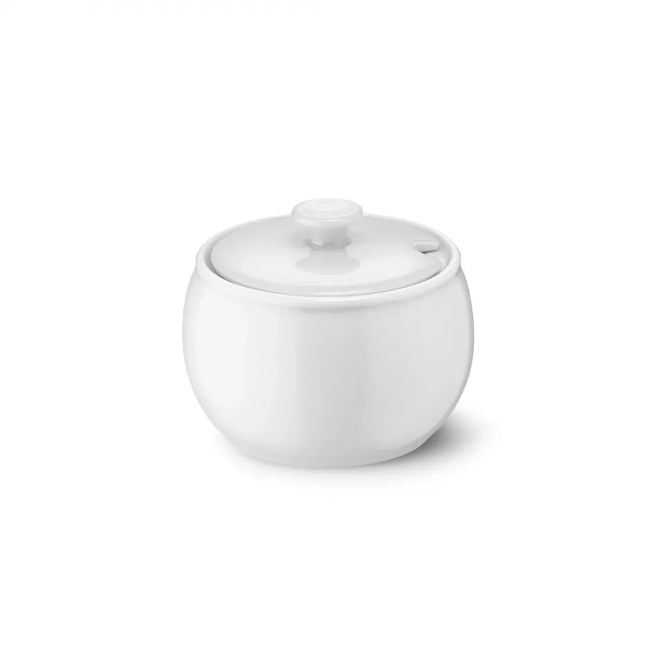 Solid Color Sugar Bowl With Lid 0.30 L White