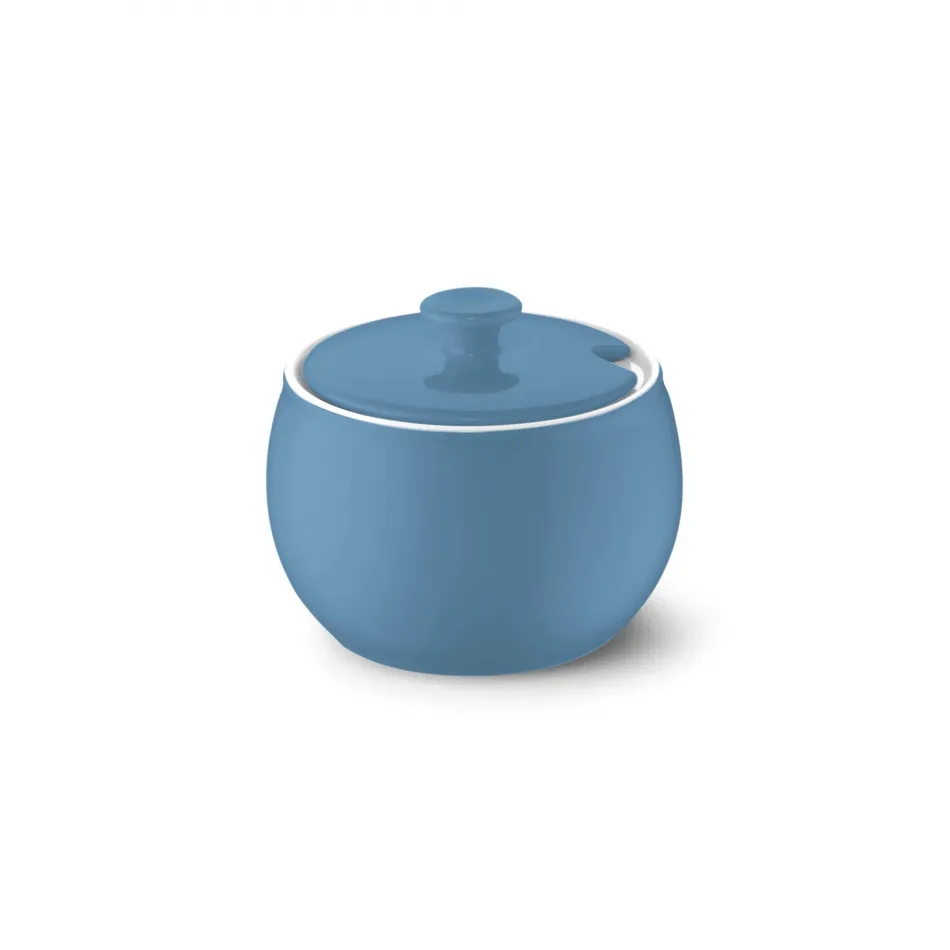 Solid Color Sugar Bowl With Lid 0.30 L Vintage Blue