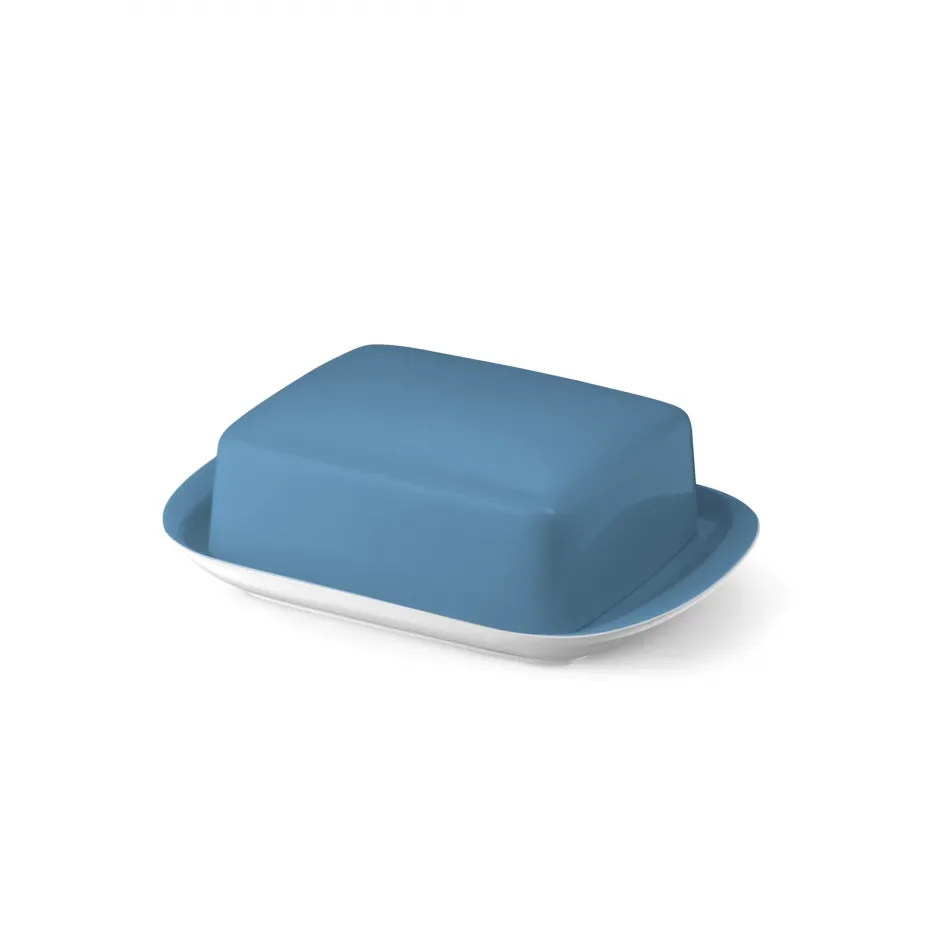 Solid Color Butter Dish Vintage Blue