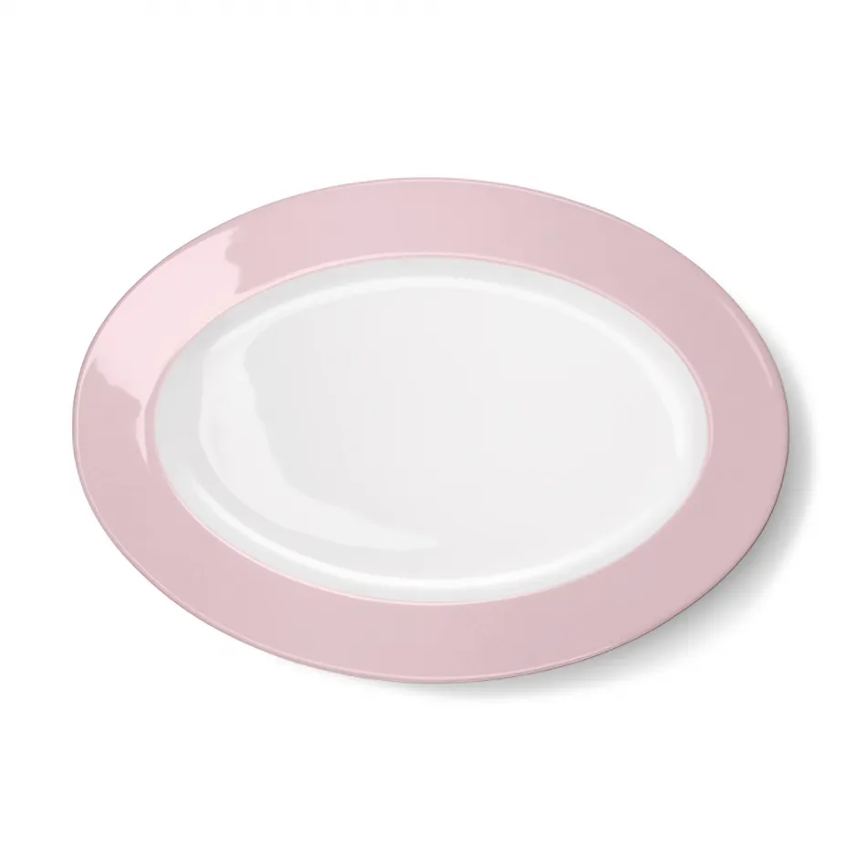 Solid Color Oval Platter 33 Cm Pale Rose
