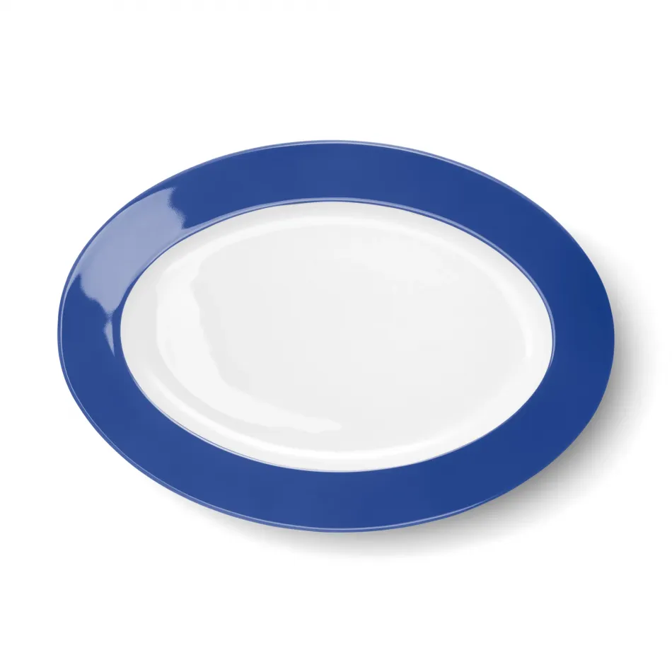 Solid Color Oval Platter 33 Cm Cornflower Blue