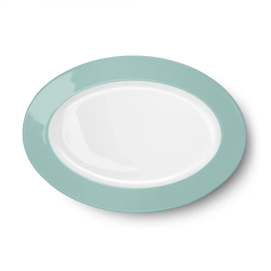 Solid Color Oval Platter 33 Cm Seawater Green