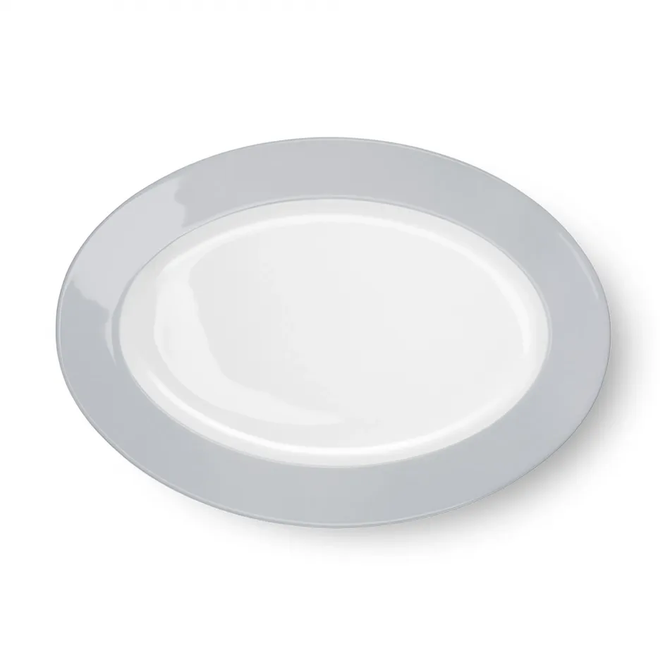 Solid Color Oval Platter 33 Cm Light Grey