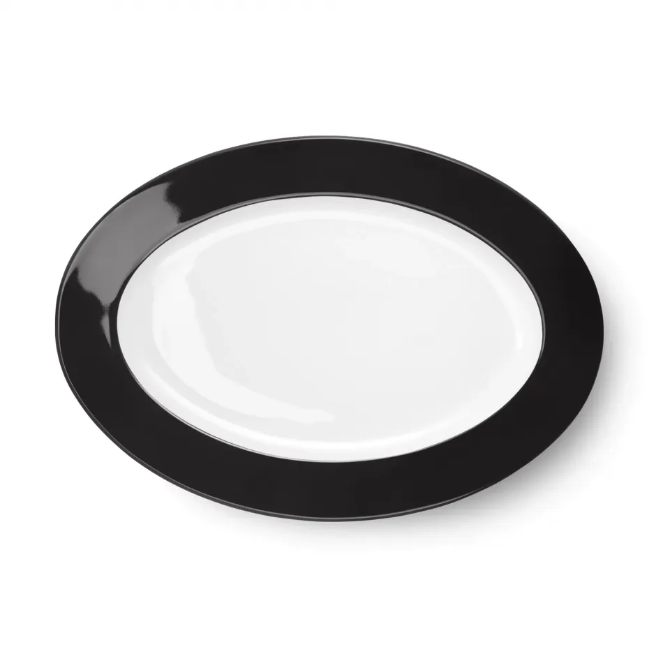 Solid Color Oval Platter 33 Cm Black