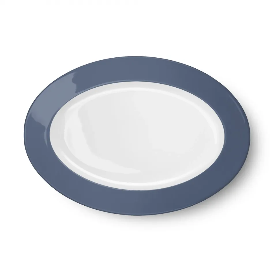 Solid Color Oval Platter 33 Cm Indigo