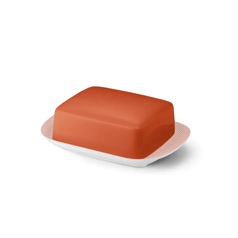 Solid Color Flat Of Butter Dish Brick