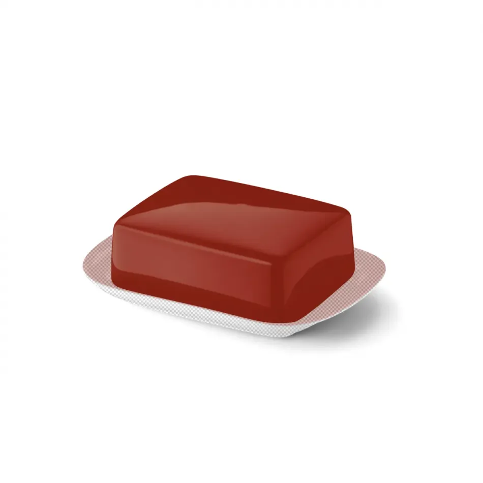 Solid Color Flat Of Butter Dish Paprika