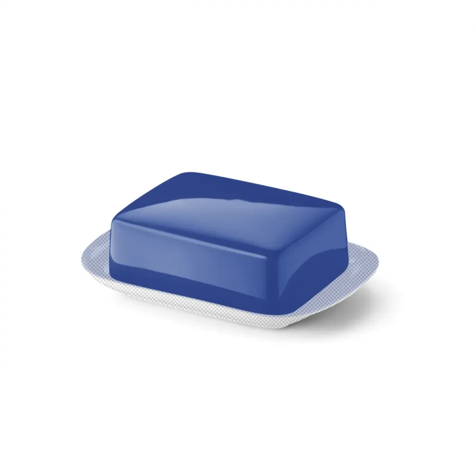 Solid Color Flat Of Butter Dish Cornflower Blue